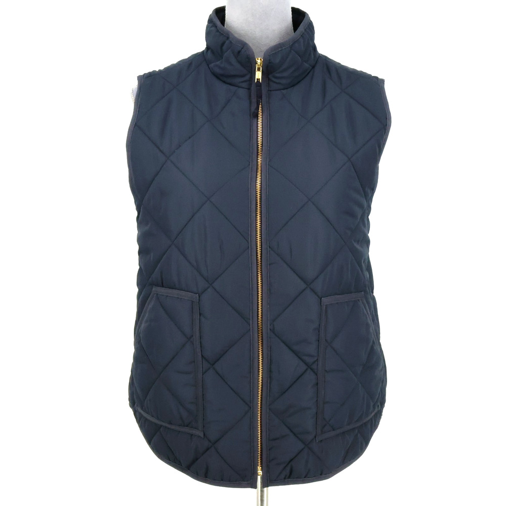 Crew Mercantile Vest Plus Size 2X Navy Blue Quilted Puffer Full Zip Pockets